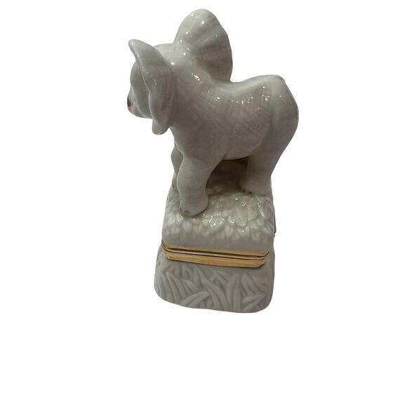 Lenox Treasures Tender Hearts Elephant Trinket Box with Pendant Charm EUC - Picture 5 of 9